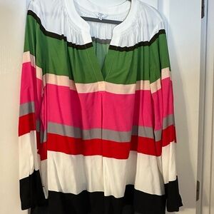 crown & ivy Multicolor Striped Blouse
